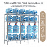 43'' Inch Fabric Portable Wardrobe with 2 Movable Hanging and 8 Storage Shelves - Grey / Striped Pattern / Retro Pattern