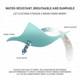 43'' Inch Fabric Portable Wardrobe with 2 Movable Hanging and 8 Storage Shelves - Grey / Striped Pattern / Retro Pattern