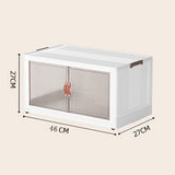 18''Inch Multi-Layer Folding Storage Cabinet with Pulley Storage Box - Transparent, Dustproof, and Versatile