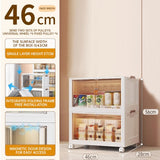 18''Inch Multi-Layer Folding Storage Cabinet with Pulley Storage Box - Transparent, Dustproof, and Versatile