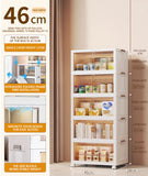 18''Inch Multi-Layer Folding Storage Cabinet with Pulley Storage Box - Transparent, Dustproof, and Versatile