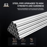 77'' Inch Fabric Portable Wardrobe Closet with 2 Movable Hanging and 8 Storage Shelves - Grey / Striped Pattern / Retro Pattern