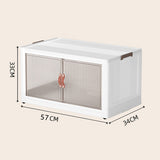 22''Inch Multi-Layer Folding Storage Cabinet with Pulley Storage Box - Transparent, Dustproof, and Versatile