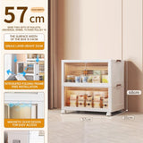 22''Inch Multi-Layer Folding Storage Cabinet with Pulley Storage Box - Transparent, Dustproof, and Versatile