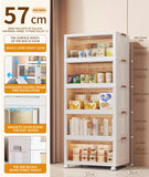 22''Inch Multi-Layer Folding Storage Cabinet with Pulley Storage Box - Transparent, Dustproof, and Versatile