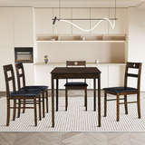 INO Design 5-Piece Dining Set of 4 - Sleek Mid-Century Modern Table & Chair Ensemble for Home or Apartment, Includes 4 Chairs with Cushioned Seats & Backrests, Crafted with Wooden Frame - Beige