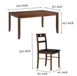 INO Design 5-Piece Dining Set of 4 - Sleek Mid-Century Modern Table & Chair Ensemble for Home or Apartment, Includes 4 Chairs with Cushioned Seats & Backrests, Crafted with Wooden Frame - Beige