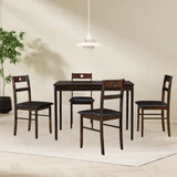 INO Design 5-Piece Dining Set of 4 - Sleek Mid-Century Modern Table & Chair Ensemble for Home or Apartment, Includes 4 Chairs with Cushioned Seats & Backrests, Crafted with Wooden Frame - Beige