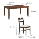 INO Design 5-Piece Dining Set of 4 - Sleek Mid-Century Modern Table & Chair Ensemble for Home or Apartment, Includes 4 Chairs with Cushioned Seats & Backrests, Crafted with Wooden Frame - Beige