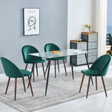 Kelise 4 - Person Dining Set, Blue/Green/Gray