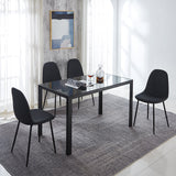 Ally 4/6 - Person Dining Set, Black/Gray