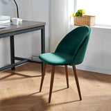 Weller Velvet Side Chair(Set of 2), Dark Green