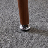 51" Modern Glass Dining Kitchen Table With Wooden / Black Skin Metal Frame Legs