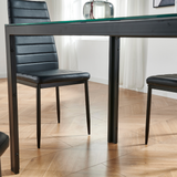 OPEN BOX - Black Tempered Glass Top Dining Table