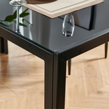 OPEN BOX - Black Tempered Glass Top Dining Table