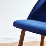 Weller Velvet Side Chair(Set of 2), Dark Blue