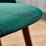 Weller Velvet Side Chairs Dining Set of 4 , Dark Green