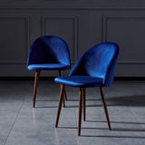 Weller Velvet Side Chair(Set of 2), Dark Blue