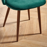 Weller Velvet Side Chairs Dining Set of 4 , Dark Green