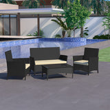 Bethanya Wicker/Rattan 4 - Person Seating Group with Cushions