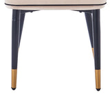 INO Design High Class High Back Tuffted Dinig Chair with Black and Gold Coating Metal Legs, Set of 2