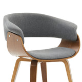 Bentwood Modern Fabric Upholstered Wooden Accent Chair, Gray (Single Chair)