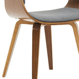 Bentwood Modern Fabric Upholstered Wooden Accent Chair, Gray (Single Chair)