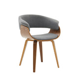 Bentwood Modern Fabric Upholstered Wooden Accent Chair, Gray (Single Chair)