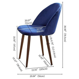 Weller Velvet Side Chairs Dining Set of 4, Dark Blue