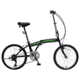 UnYOUsual Portable Lightweight Steelframe Folding Bike - Black Green