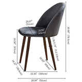 Weller Velvet Side Chair(Set of 4), Dark Gray