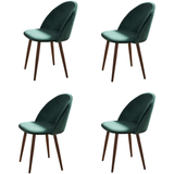 Weller Velvet Side Chairs Dining Set of 4 , Dark Green