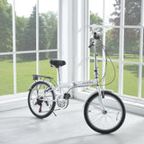 UnYOUsual Portable Lightweight Steelframe Folding Bike - White