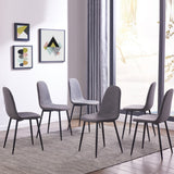 Noelle Side Chair in Black (Set of 6), Grey/Black