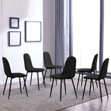 OPEN BOX - 6 PCS Upholstered Black Dining Chair