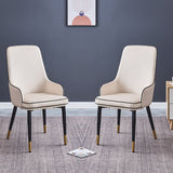 INO Design High Class High Back Tuffted Dinig Chair with Black and Gold Coating Metal Legs, Set of 2