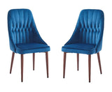 Maydel Velvet Side Chair in Blue, Single / Set of 2 / Set of 4