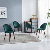 Weller Velvet Side Chair(Set of 4), Dark Green