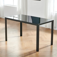 OPEN BOX - Black Tempered Glass Top Dining Table