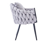 INO Design Modern Fabric Upholstered Arm Chair with Cushion for Bedroom, Living Room, Lounge - Grey