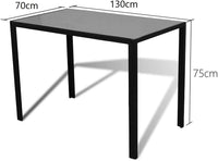 OPEN BOX - Black Tempered Glass Top Dining Table