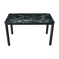 OPEN BOX - Marble Tempered Glass Top Dining Table