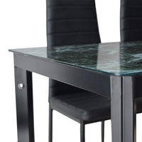 OPEN BOX - Marble Tempered Glass Top Dining Table