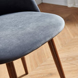 Weller Velvet Side Chair(Set of 2), Dark Gray