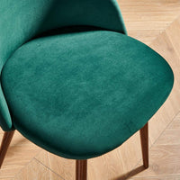 Weller Velvet Side Chair(Set of 2), Dark Green