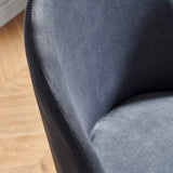 Weller Velvet Side Chair(Set of 2), Dark Gray