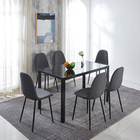 Ally 4/6 - Person Dining Set, Black/Gray