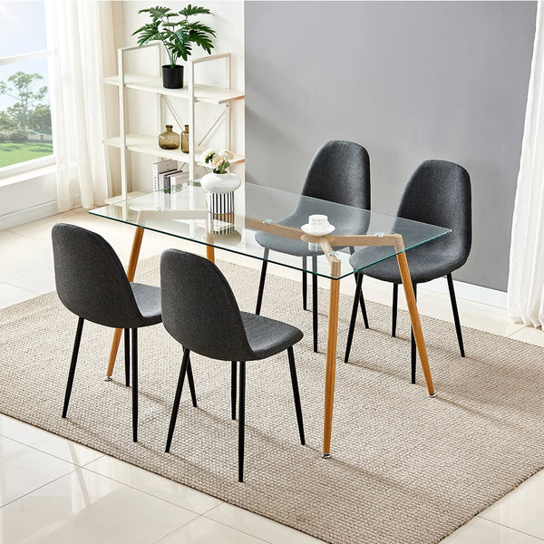 Margery 4 - Person Dining Set, Black/Gray