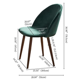 Weller Velvet Side Chair(Set of 4), Dark Green