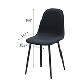 Noelle Side Chair in Black (Set of 6), Grey/Black